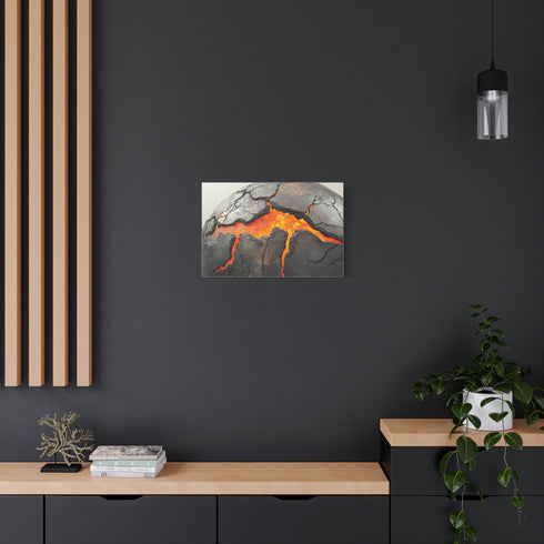 Cracked Planet with Lava Veins — Canvas Wall Art — Product Detail View 5