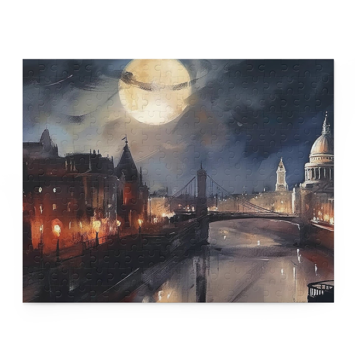 "London Night Puzzle Delight - Capture the magic of London's iconic landmarks and vibrant nightlife"