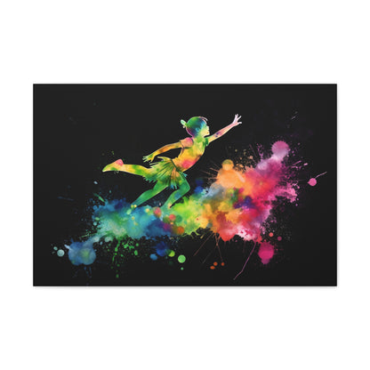 Neon Peter Pan Loungefly Fantasy Canvas | Canvas | Art & Wall Decor, Canvas, Fall Picks, Hanging Hardware, Home & Living, Indoor, Top Spring Products, Valentine's Day promotion | Prints with Passion