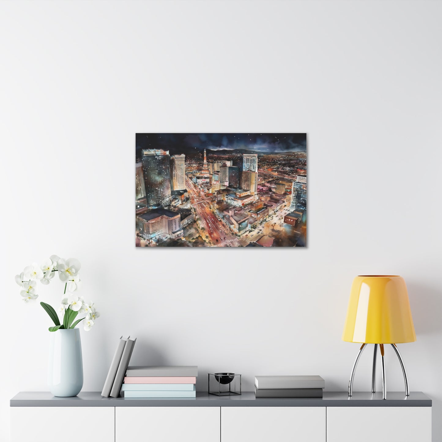 Vegas Night Skyline Canvas Print