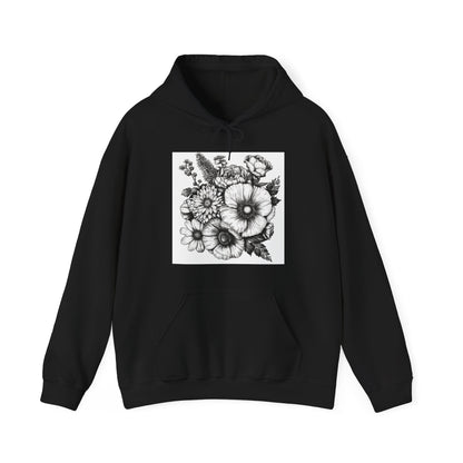 Floral Rhapsody Hoodie: HandDrawn Blooms for a BlossomFilled Sanctuary in this Stylish Hoodie | Hoodies | DTG, Hoodies, Men's Clothing, Regular fit, Unisex, Women's Clothing | Prints with Passion