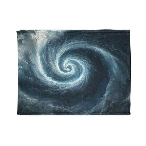 Storm Shaped Like a Spiral Eye — Plush Fleece Throw Blanket — Full Flat Artwork View