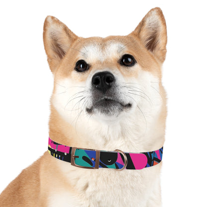 Neon Graffiti Dog Collar: Urban Chic