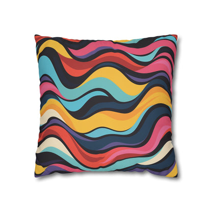 "Vibrant Retro Waves Pillow Case - Add Retro Style to Your Bedroom Décor"