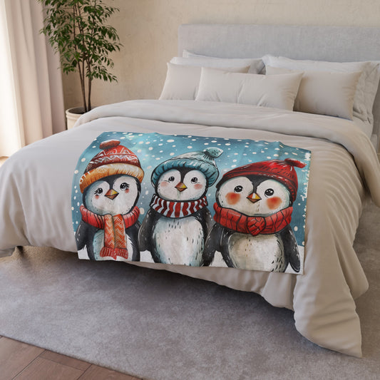 are ready to spread warmth and cheer. Perfect for adding a touch of wintry charm to your home while supporting the 'Adopt a Penguin' cause. This cozy blanket is not only cute but also makes a difference by helping penguins in need. Get snuggled up with our soft and warm blanket while knowing you're supporting these amazing creatures. A perfect gift for penguin lovers and a great way to give back this winter. Bring the penguin party to your home today!
Stay warm this winter with our Penguin Party Blanket