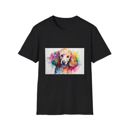 🐾 Poodle Charm: A Watercolor Journey of Curiosity and Companionship | T-Shirt | Create a list numbered 1 to 10 of relevant longtail keywords, Please add at the end of each longtail keyword the corresponidng group number, using at least once an item from each group of the table  "Group 1" and "Group 2" and maximum 2 times any keyword from "Group 3" and do not include # or @ symbols., without mentionning anything about the product price or dimensions | Prints with Passion