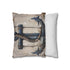 Nautical Anchor and Rope (Edition II) — Faux Suede Cushion Cover — Soft Brushed Fabric Texture Close-Up