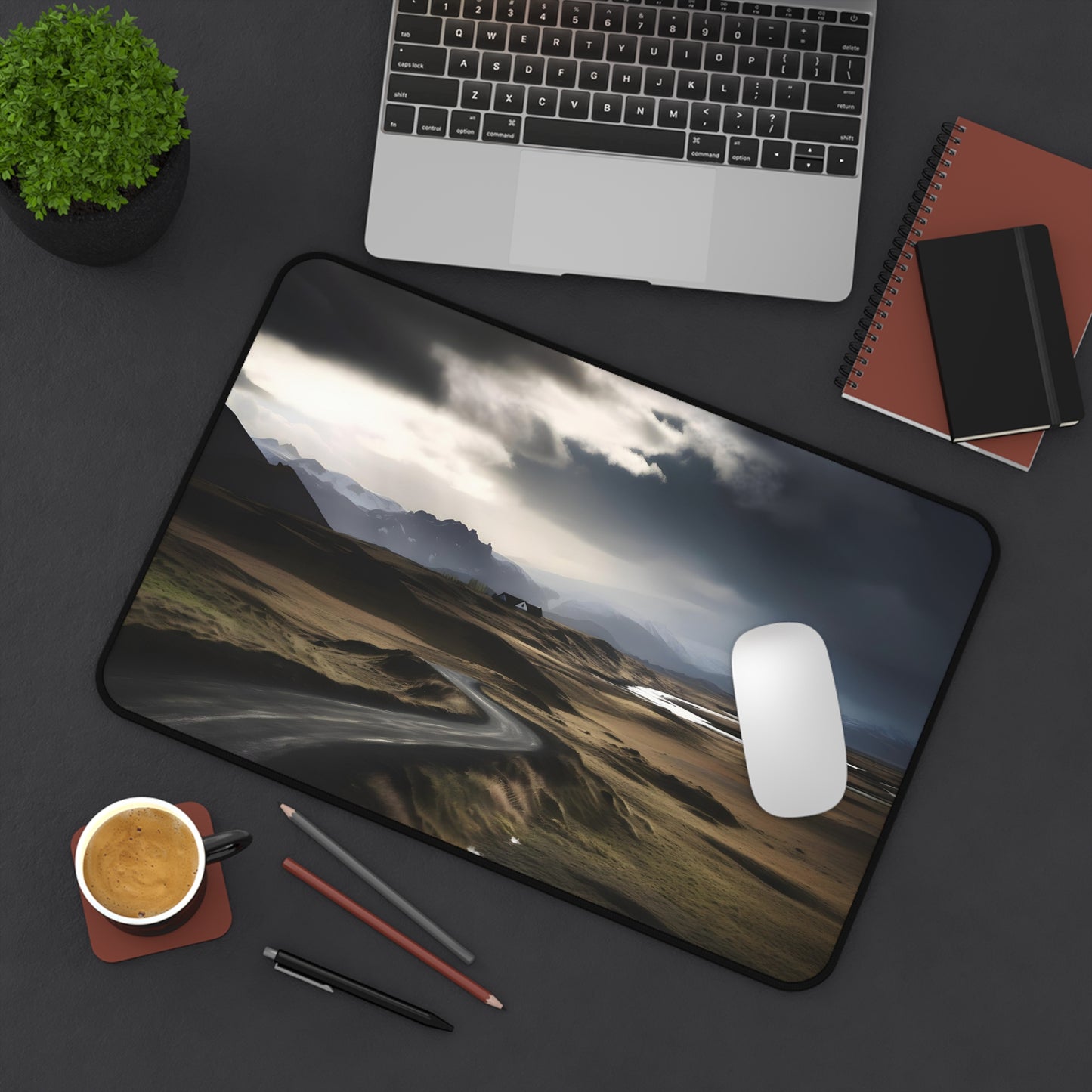 "Iceland Ring Road Desk Mat - Bring nature to your workspace with stunning Icelandic landscape design"