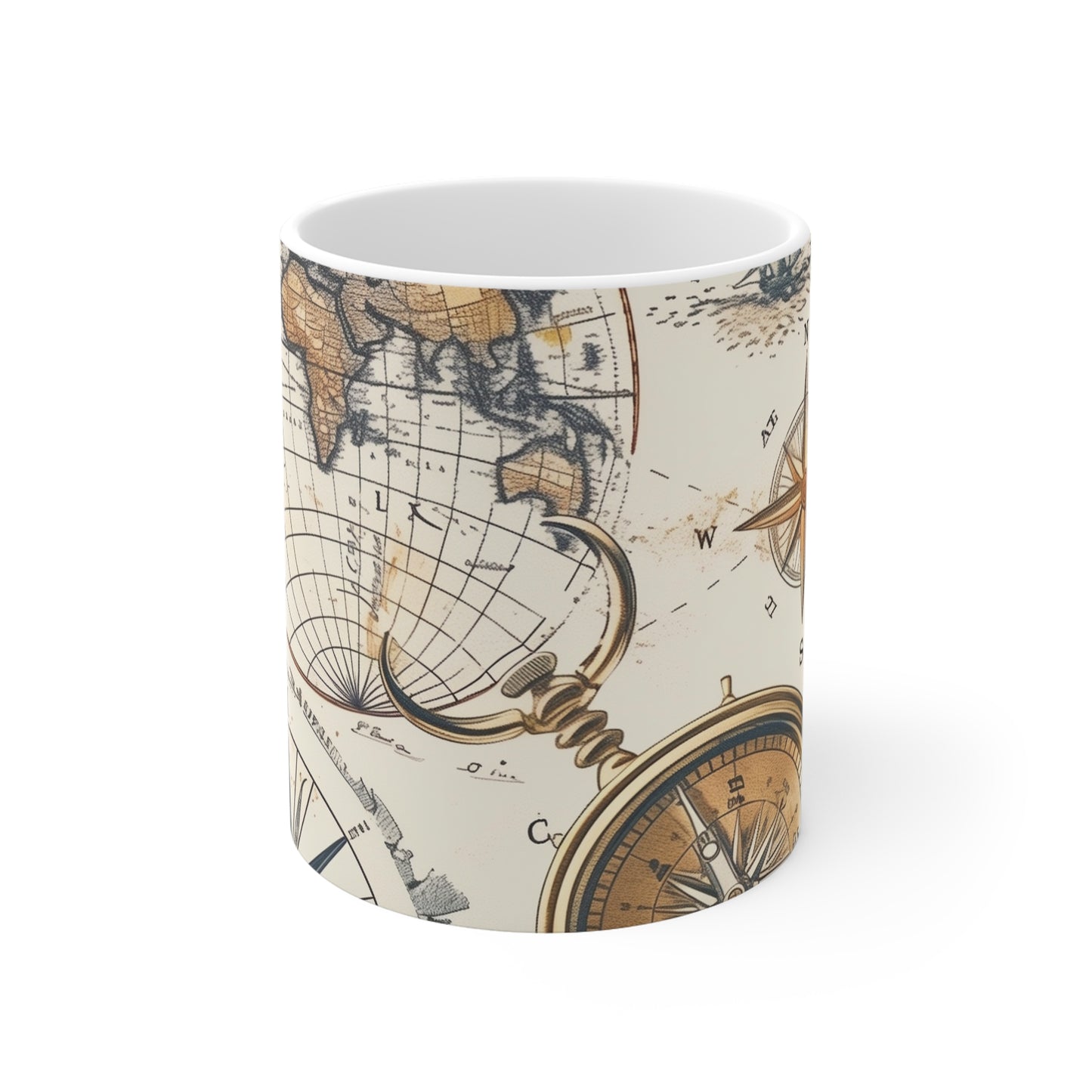 Explore the World: Vintage Maps Coffee Mug | Mugs | 11 oz, Ceramic, Coffee Mugs, Home & Living, Kitchen, Mugs, Sublimation | Prints with Passion