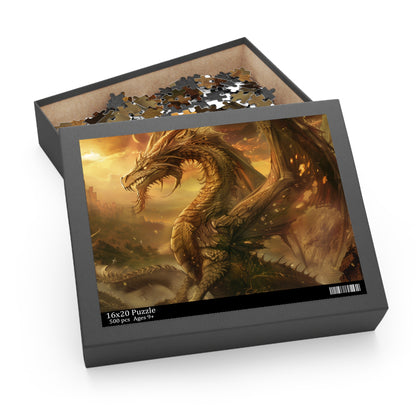 "Dragon Fantasy Jigsaw Puzzle - Dive into a mystical world with this captivating dragon puzzle for all ages"