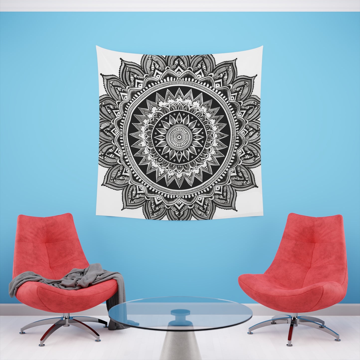 Zen Harmony: A Mandala Tapestry | Wall Tapestry | All Over Print, AOP, Decor, Halloween, Home & Living, Home Decor, Indoor, Spring Essentials, Sublimation, Tapestry | Prints with Passion