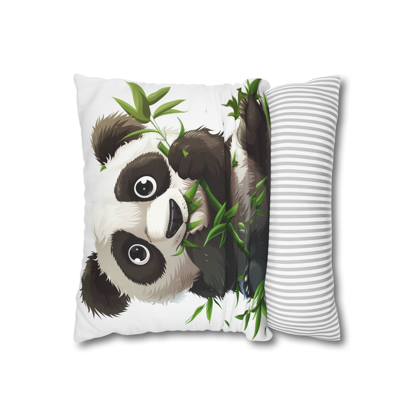 "Happy Panda Pillowcase - Cute and cozy pillow cover with adorable panda design for sweet dreams and relaxation. Perfect gift item!"