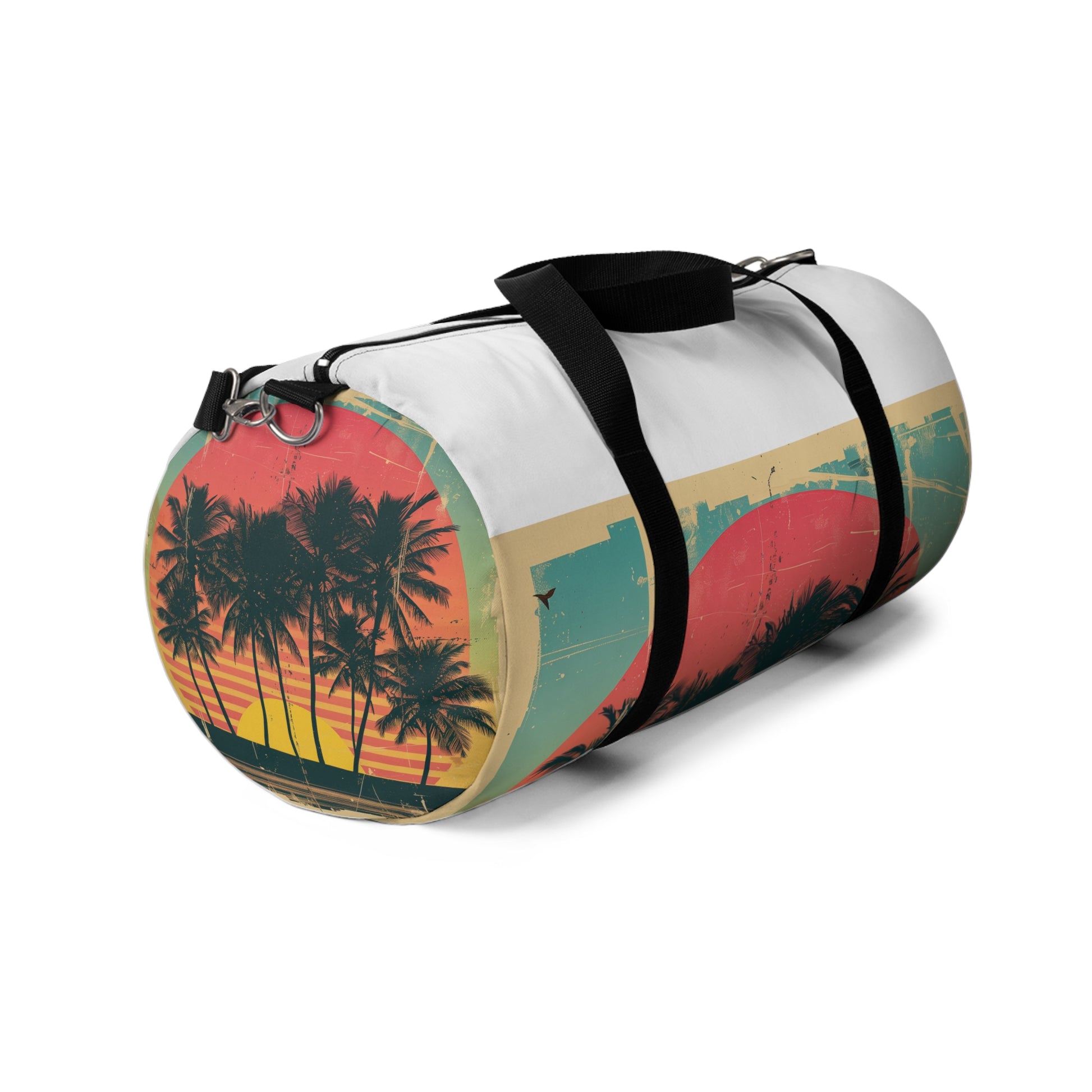 Retro Sunset Duffel Bag | Duffle Bags | Accessories, All Over Print, AOP, Assembled in the USA, Assembled in USA, Bags, Duffle, Made in the USA, Made in USA | Prints with Passion