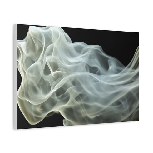 Surreal Ethereal 3D Smoke Typography — Canvas Wall Art — Side Profile & Stretched Corner Detail