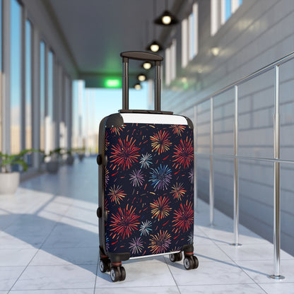 Sparkling Suitcase: Festive Fireworks Pattern