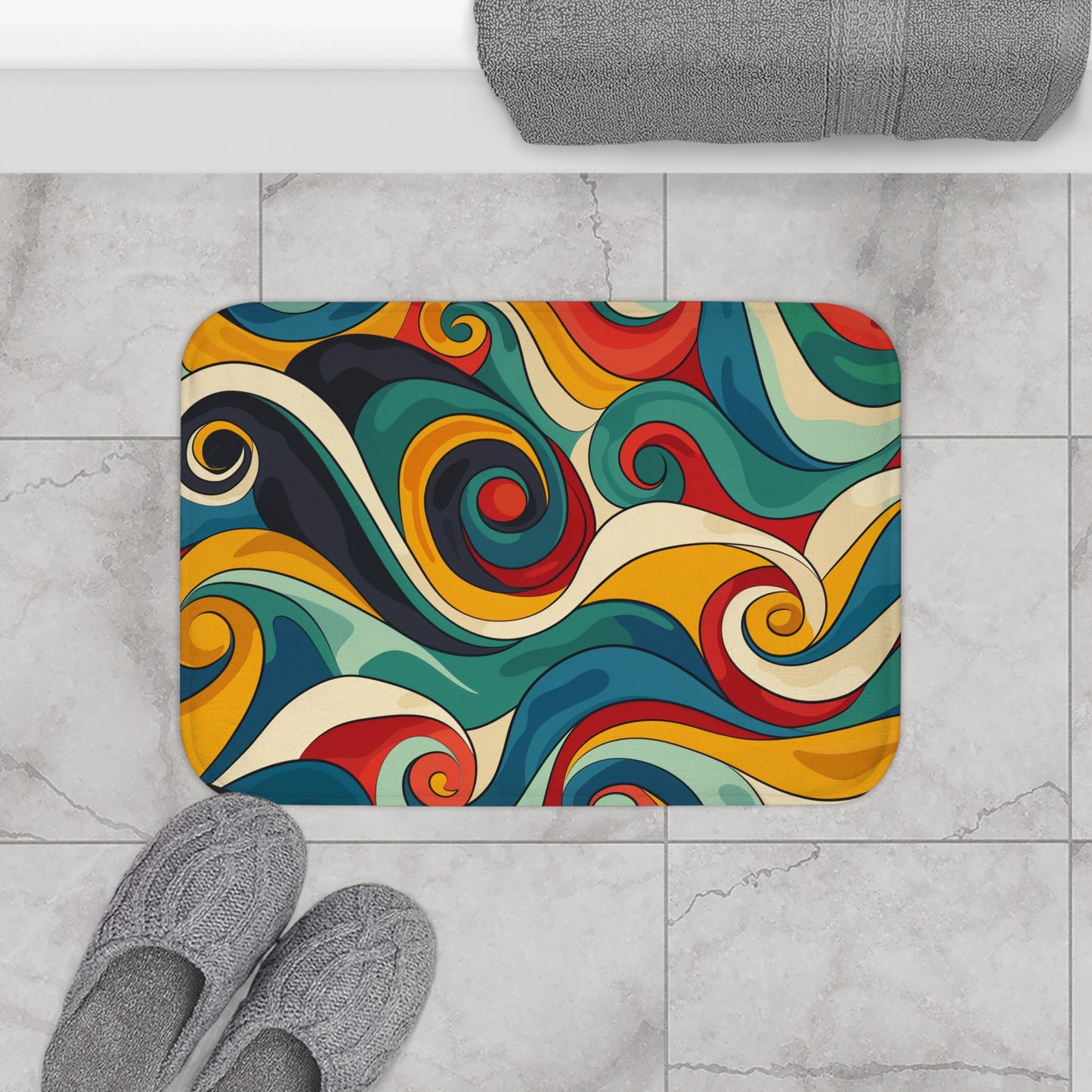 Retro Waves Bath Mat