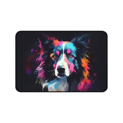 "Cute Collie Desk Protector Mat - Add charm to workspace with playful design, perfect for protecting desk and adding personality"