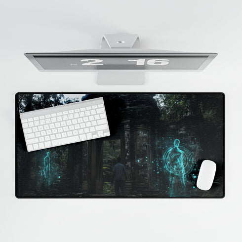 Holographic Jungle Ruins Neon Spirits Gaming XXL Extended Desk Mat - View 5 | Prints With Passion