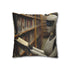 Robot Librarian in Digital Archives Double-Sided Square Cushion Cover