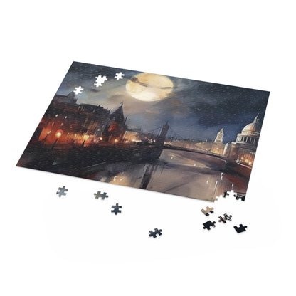 London Night Puzzle Delight - Engaging jigsaw puzzle featuring iconic landmarks and dazzling nightlife in London. Perfect for a relaxing evening at home!