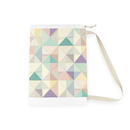 "Pastel Geo Laundry Bag - Stylish and soothing geometric pattern for organized laundry routine"