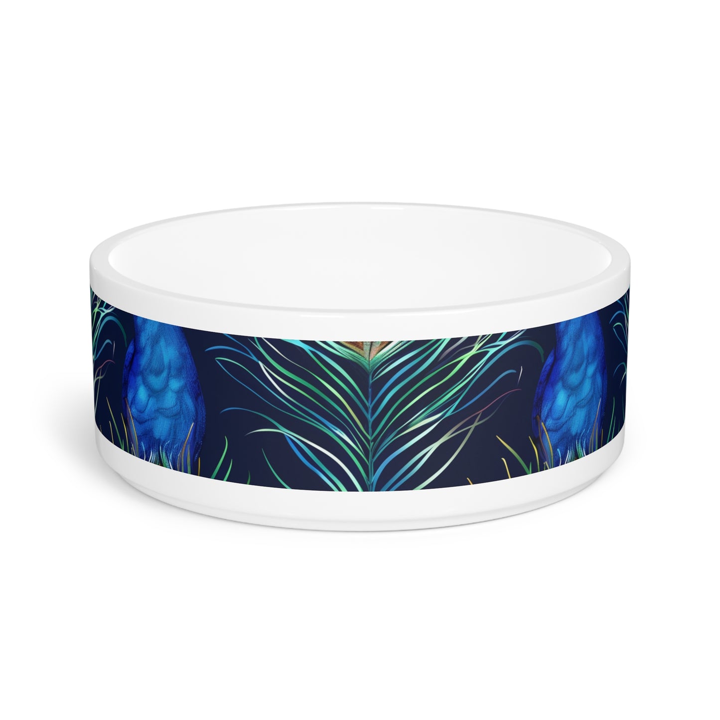 Copy of "Vibrant Blue Peacock Feathers Bowl" | Pets | Accessories, Bowls, Cat, Cats, Ceramic, dog, Dogs, Pets, Valentine's Day promotion | Prints with Passion