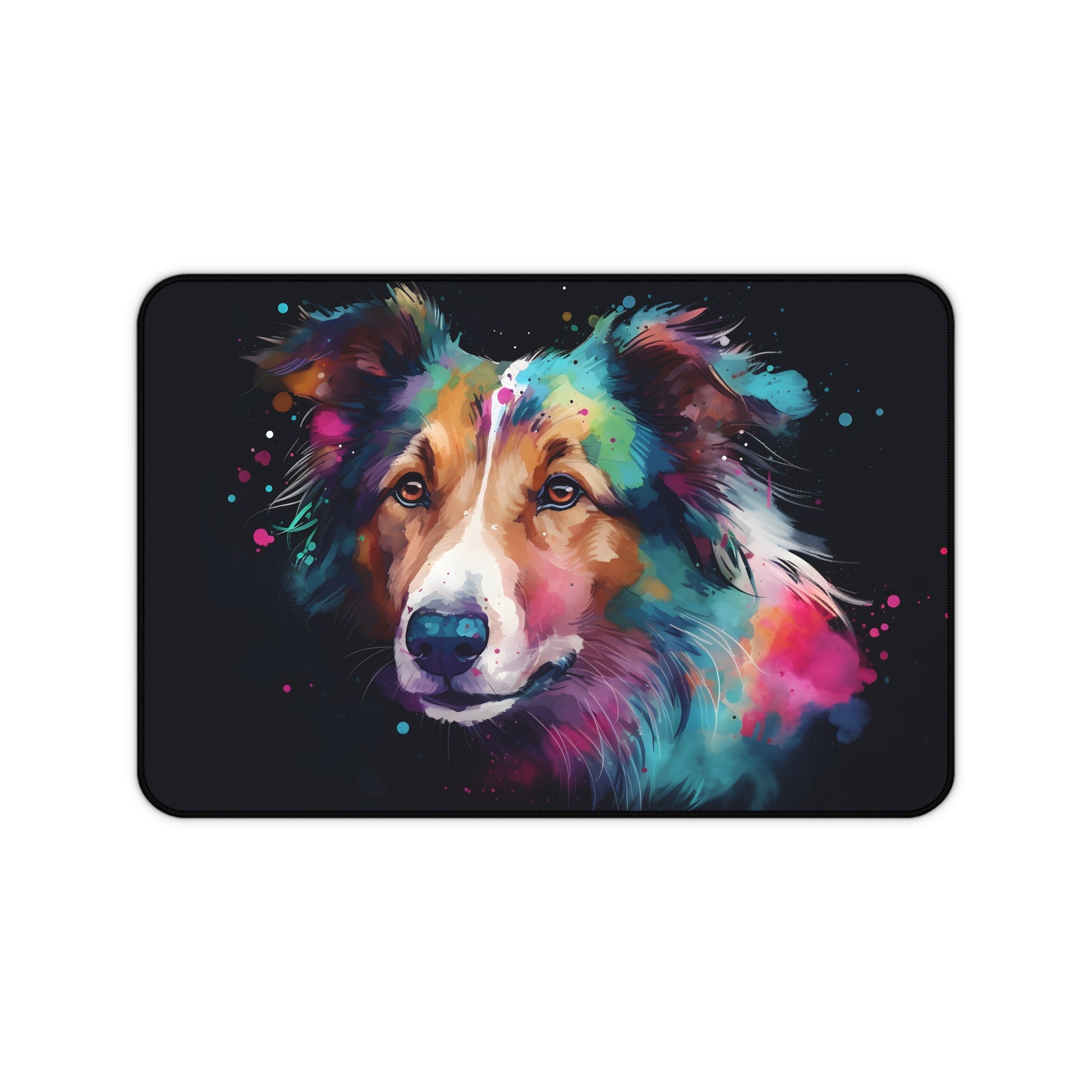 "Cute Collie Desk Mat - Protect your workspace with this adorable and charming desk accessory"