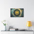 Spiral Planet Orbiting Fractal Sun — Canvas Wall Art — Product Detail View 7