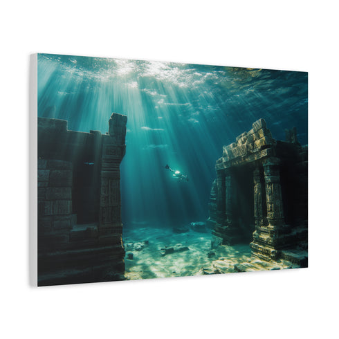Sunken City Awakening with Energy (Edition II) — Canvas Wall Art — Side Profile & Stretched Corner Detail