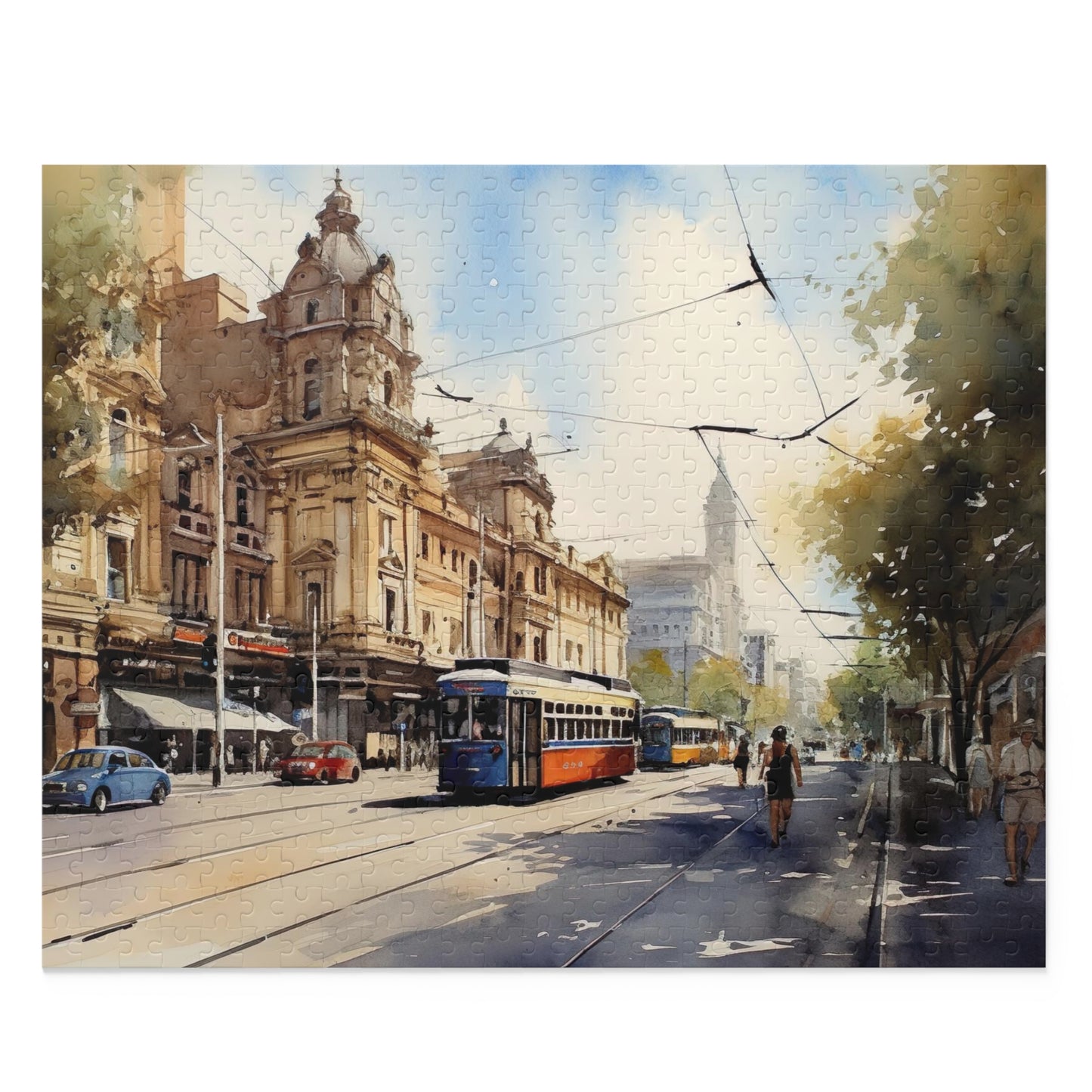 Melbourne Tram Puzzle - Iconic city sights featuring famous trams, perfect for enthusiasts and puzzle lovers