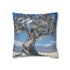 Mechanical Tree in Metallic Desert — 40×40 Cushion Cover — Front 40×40 cm Square Cushion View