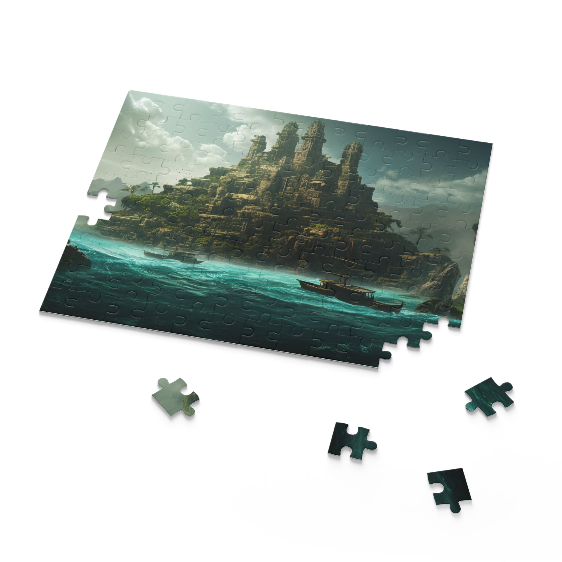 "Explore Lost Atlantis Jigsaw Puzzle - discover mysteries of the fabled city with captivating artwork"