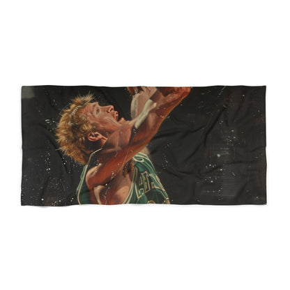 Bring the legendary Larry Bird to the beach with this vibrant and unique beach towel featuring a stunning painting of the basketball icon. Perfect for basketball fans and beach lovers.