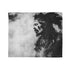 Tribal Warrior Made of Smoke — Plush Fleece Throw Blanket — Draped Over Sofa & Bed Lifestyle View