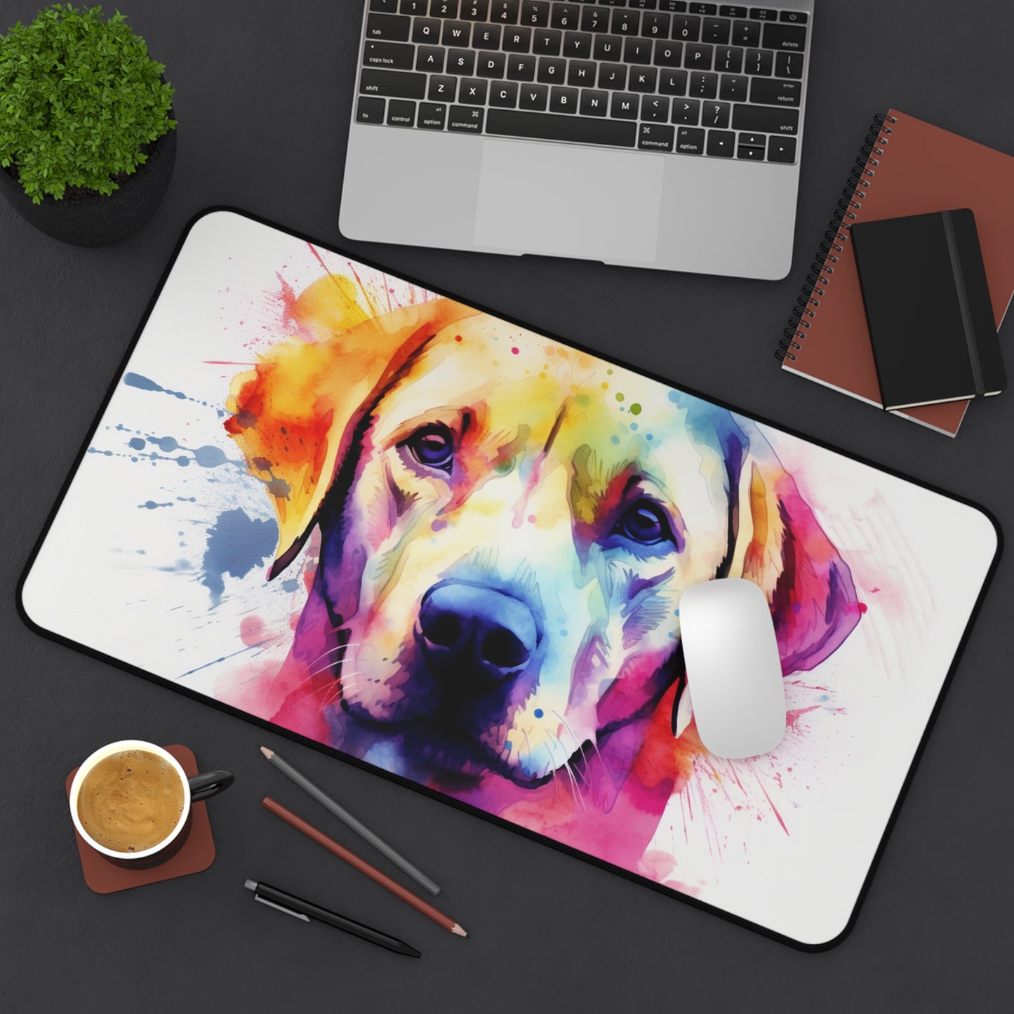 Labrador Love Desk Mat - Cute canine design for workspace style and protection. Perfect for dog lovers!