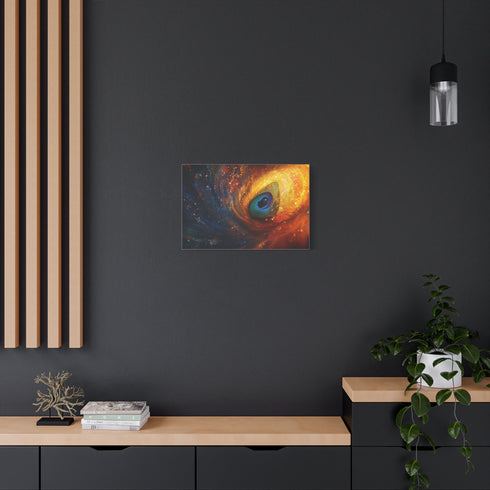 Vortex of Feathers and Starlight Stretched Canvas Wall Art
