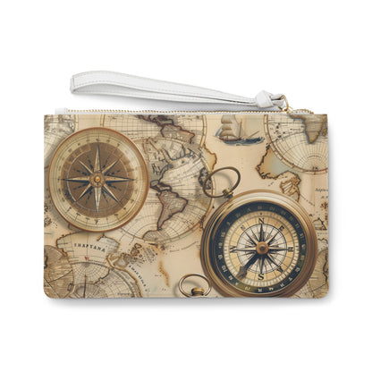 Wanderlust Vintage Maps Clutch