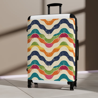 Retro Waves Suitcase: Vibrant Travel