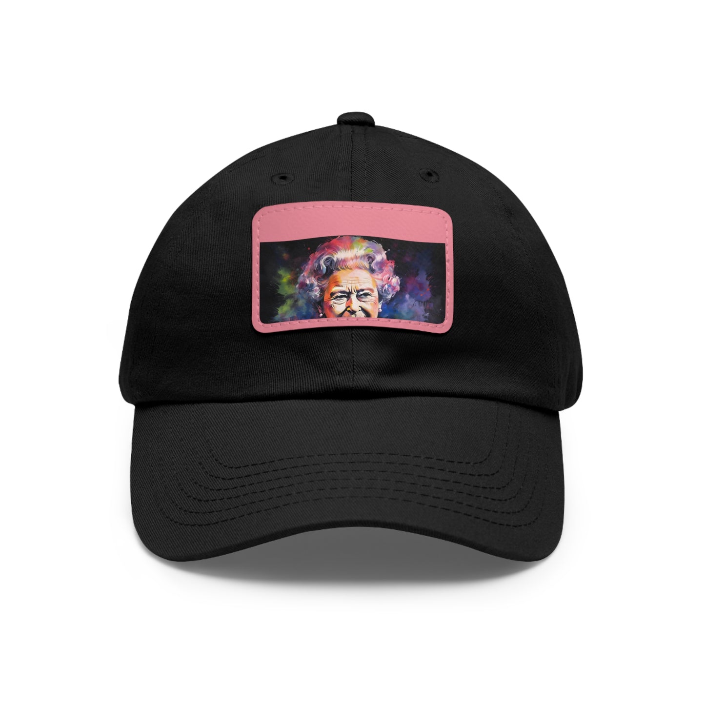 Regal Glow: Queen Elizabeth II Watercolor Neon Cap | Hats | Accessories, Cotton, hat, Hats, hats-tag, Unisex, Vegan | Prints with Passion