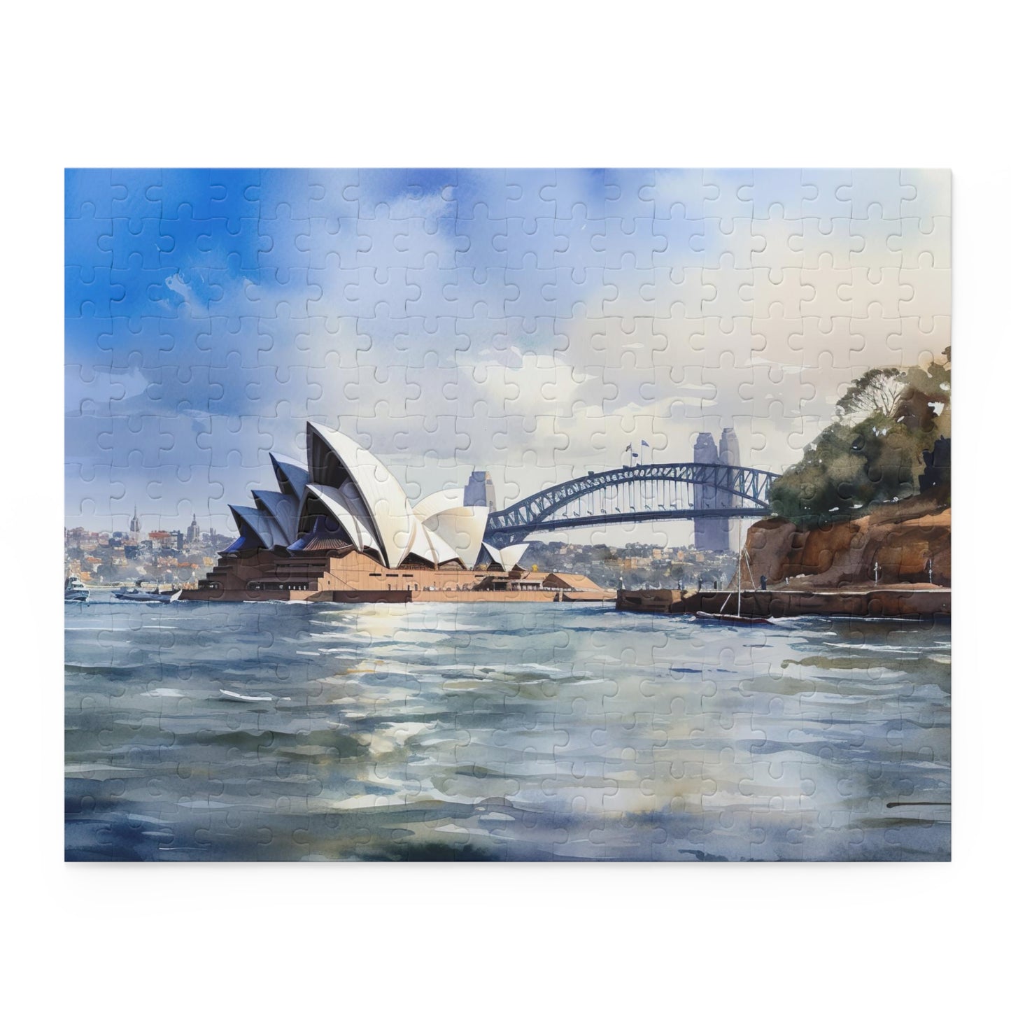 Vibrant Sydney Skyline Jigsaw Puzzle with iconic landmarks and stunning views, perfect for travel enthusiasts!