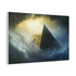 Pyramid Floating in Thunder Vortex — Canvas Wall Art — Side Profile & Stretched Corner Detail