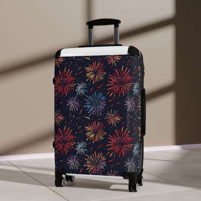 Sparkling Suitcase: Festive Fireworks Pattern