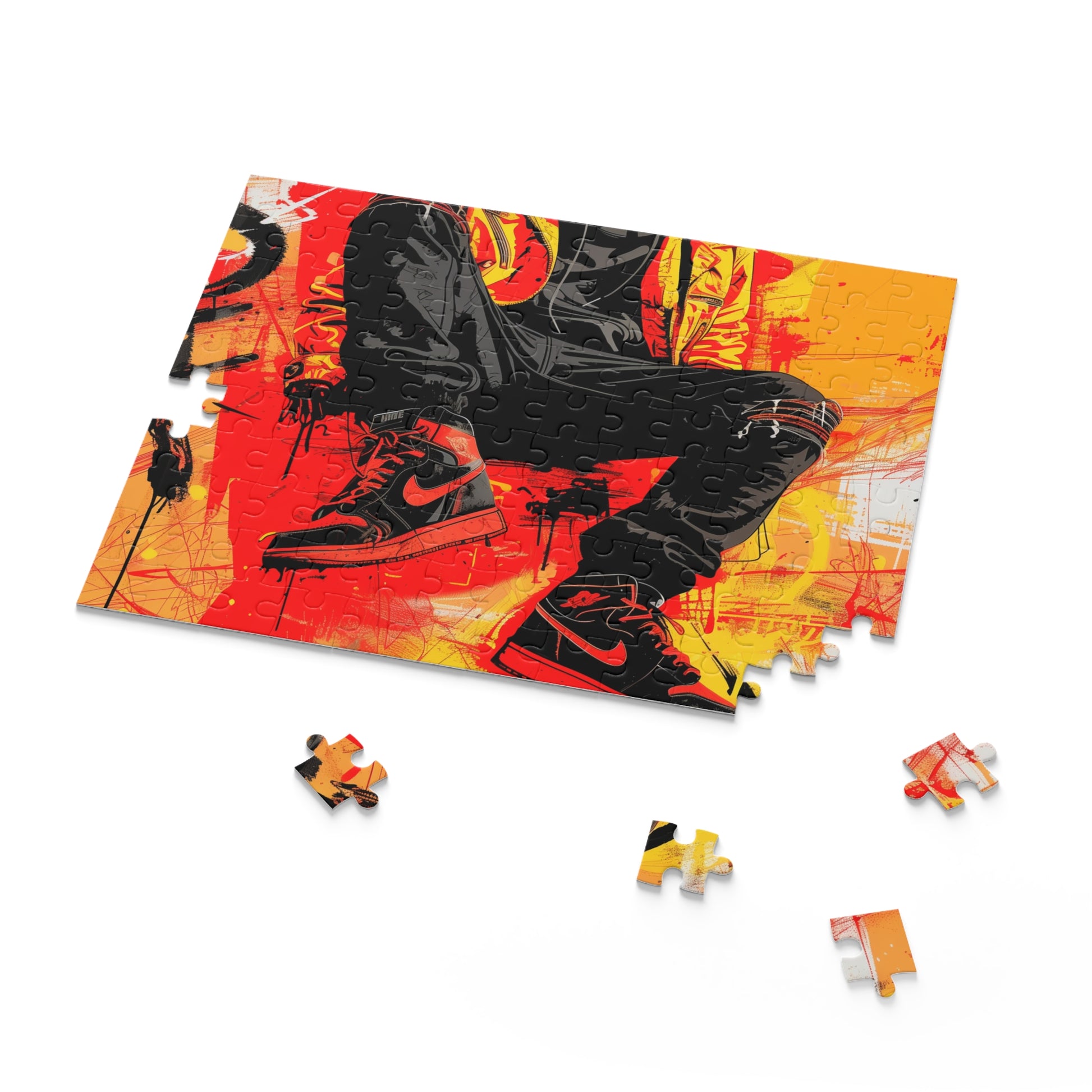 "Urban Typography Jigsaw Puzzle - Vibrant streetwear design, bold colors, stylish challenge"