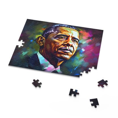 Obama Neon Watercolor Jigsaw Puzzle