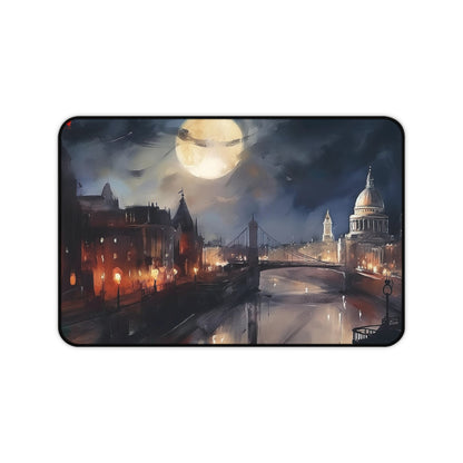 "London Night Sky Desk Mat - Add elegance to your workspace with stunning image of London at night. Enhance creativity"