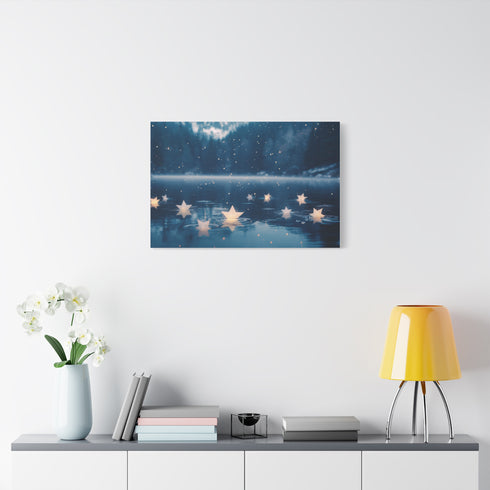 Paper Stars Falling into Dream Lake — Canvas Wall Art — Product Detail View 7