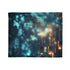 Mystical Wind Chimes Glowing in Night — Plush Fleece Throw Blanket — Draped Over Sofa & Bed Lifestyle View