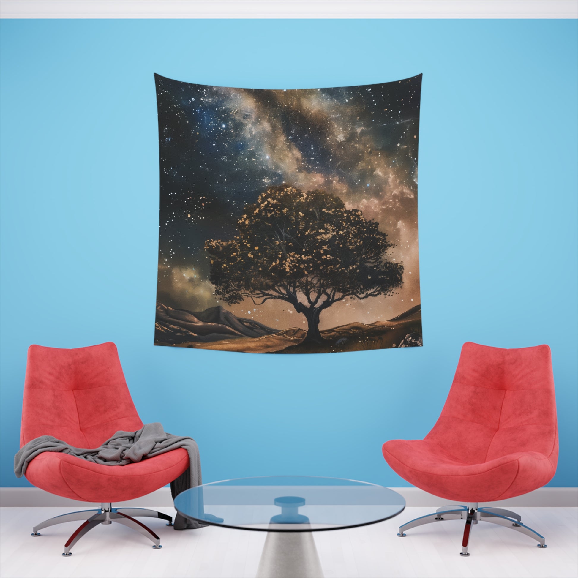 Milky Way Majesty: A Nightsky Tapestry | Wall Tapestry | All Over Print, AOP, Decor, Halloween, Home & Living, Home Decor, Indoor, Spring Essentials, Sublimation, Tapestry | Prints with Passion