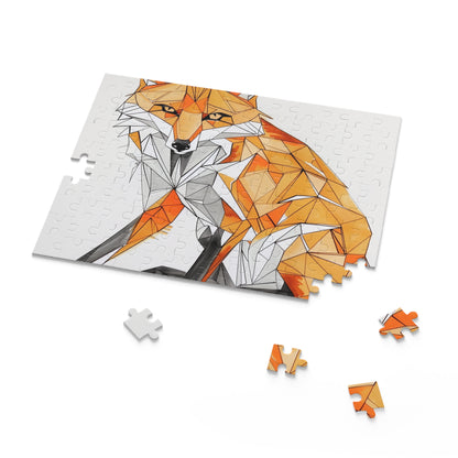 "Angular Fox Geometric Puzzle - Intricate jigsaw with striking design for mesmerizing entertainment and relaxation"