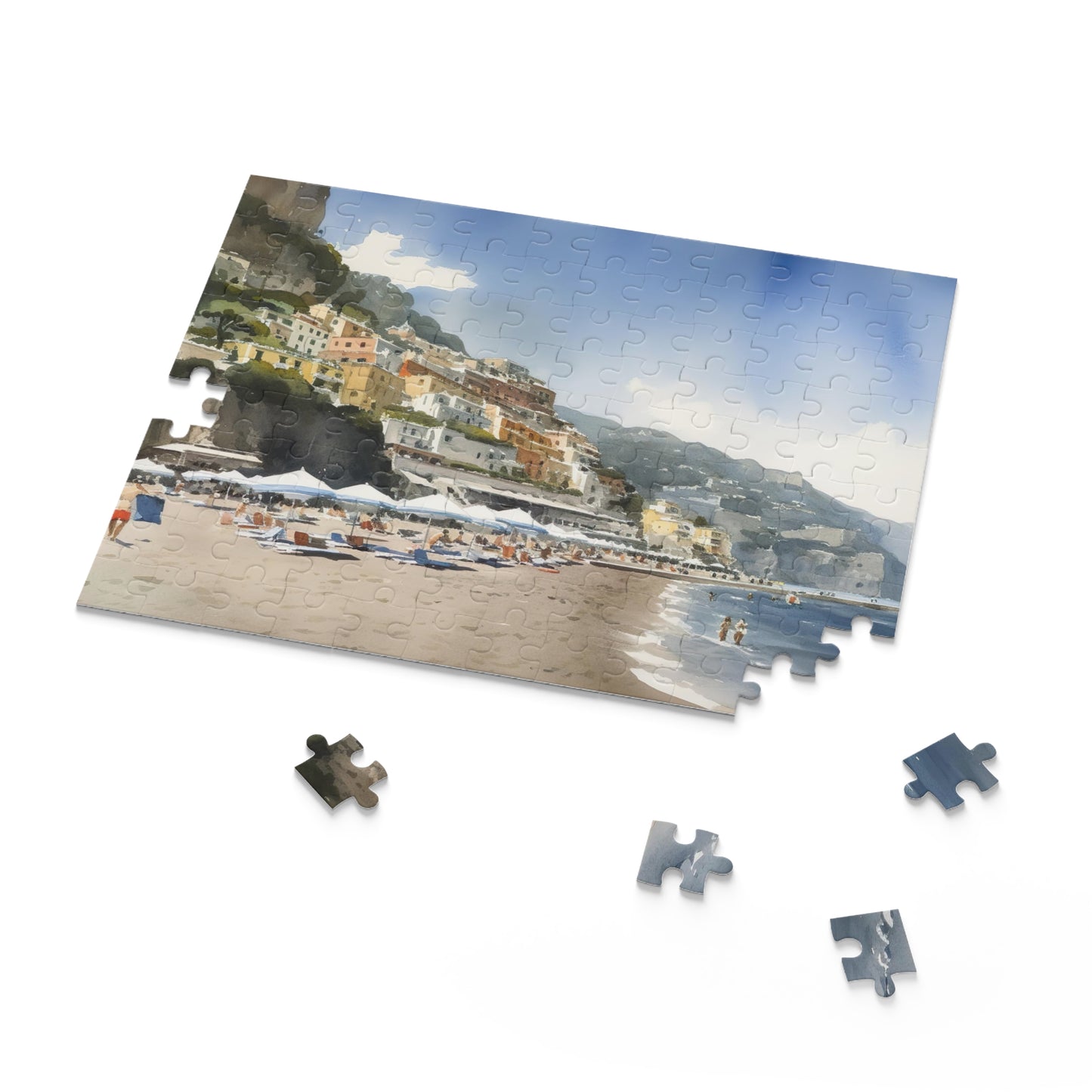 "Amalfi Coast jigsaw puzzle with vibrant coastline view for relaxation"